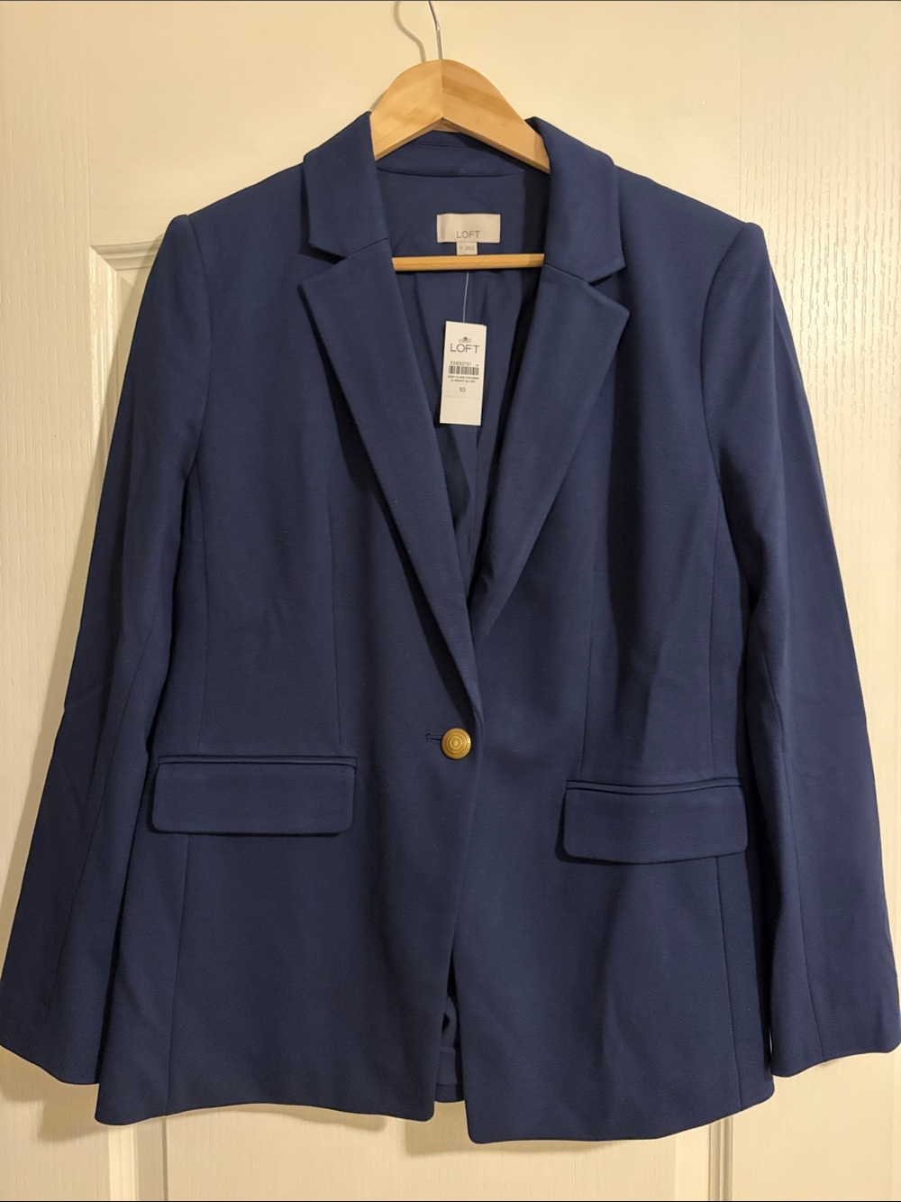LOFT Dark Navy Single-Button Tailored Blazer
